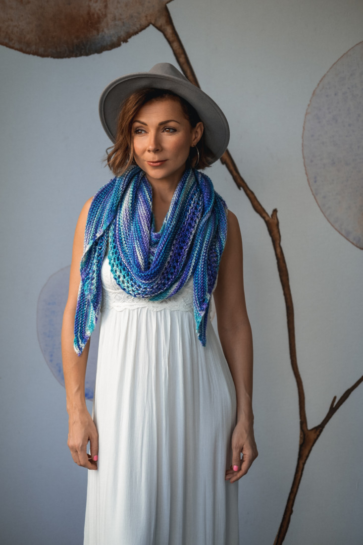 Stella shawl from Woolenberry in Expression Fiber Arts yarn