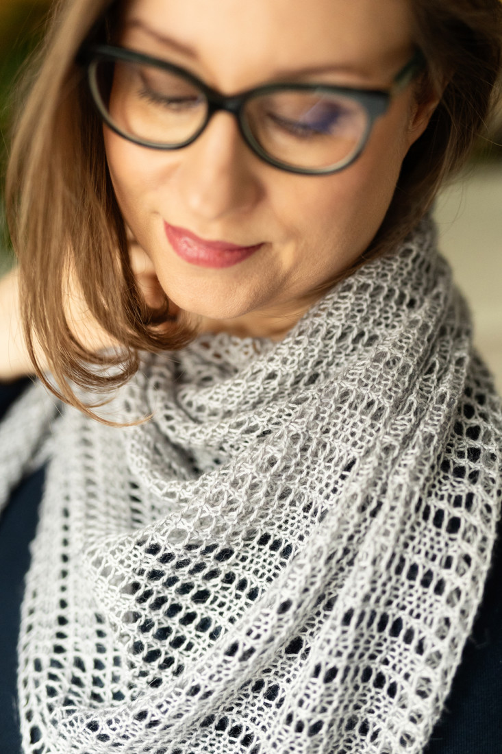 Still Waters – Easy one skein shawl knitting pattern with simple lace and garter stitch