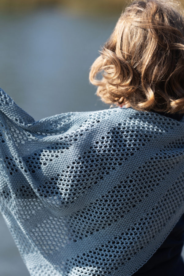 Untamed Waters – Triangle shawl knitting pattern with simple lace.