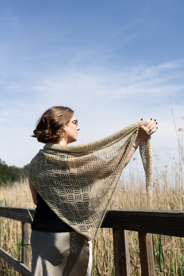 Windborne – Triangle shawl knitting pattern with beautiful lace