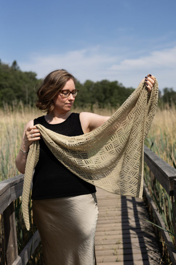 Windborne – Triangle shawl knitting pattern with beautiful lace