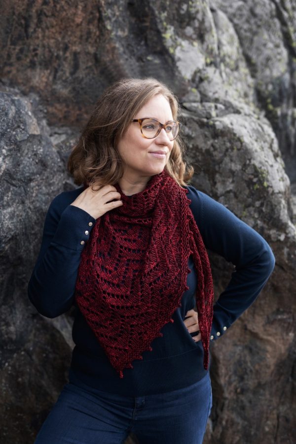 Afterglow – Worsted weight lace shawl knitting pattern