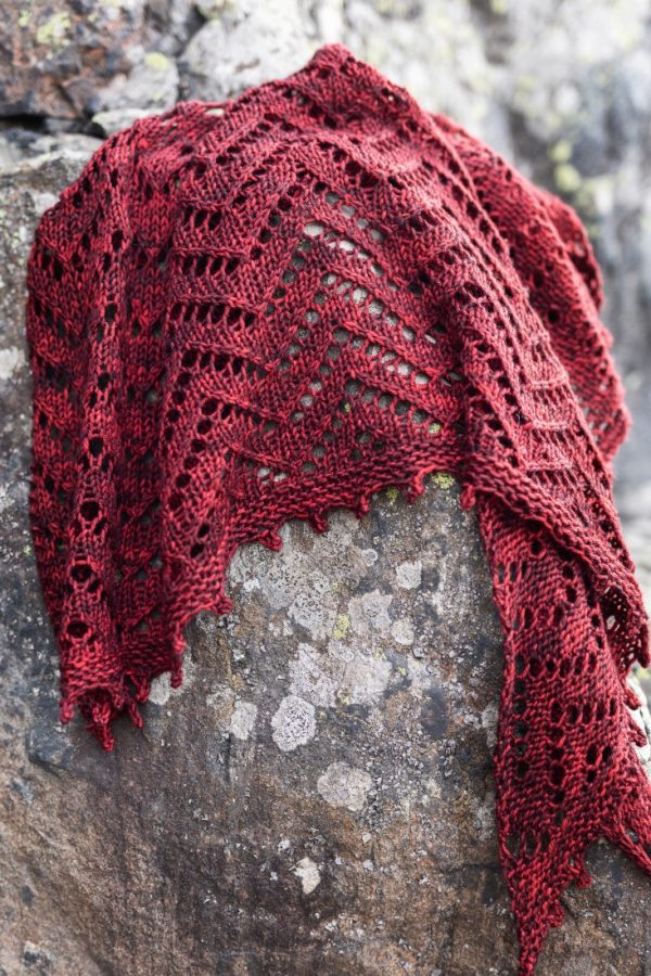 Afterglow – Worsted weight lace shawl knitting pattern