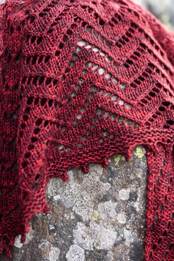 Afterglow – Worsted weight lace shawl knitting pattern