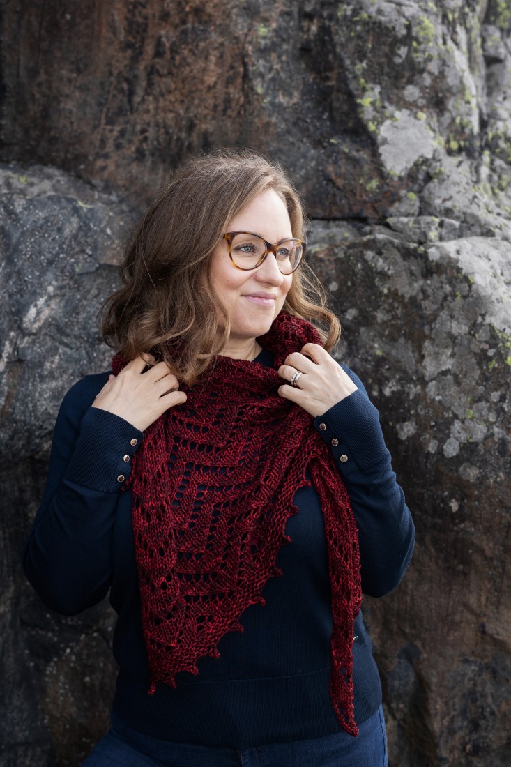 Afterglow – Worsted weight lace shawl knitting pattern
