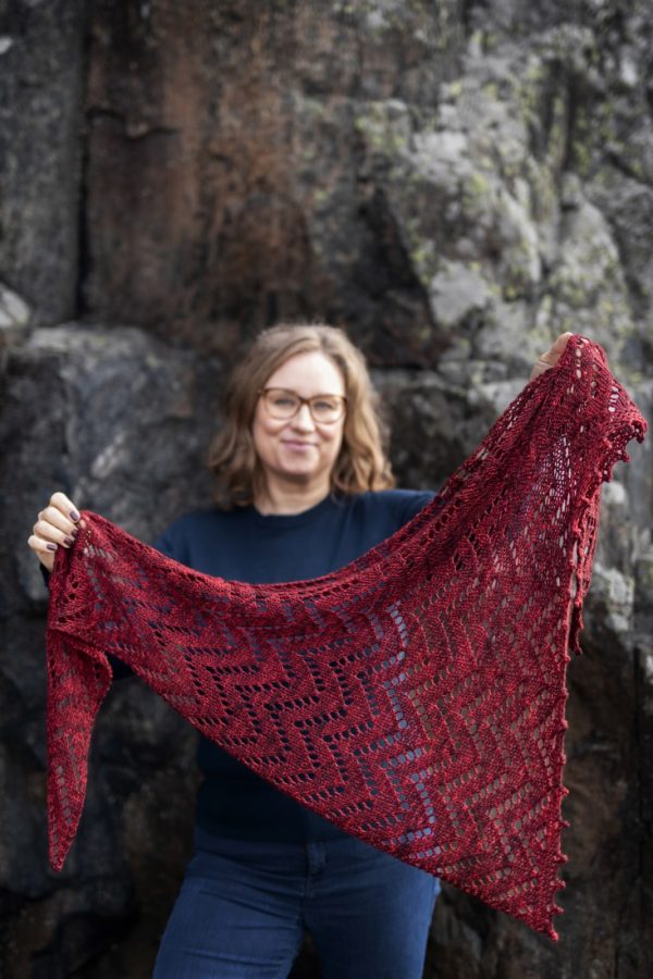 Afterglow – Worsted weight lace shawl knitting pattern