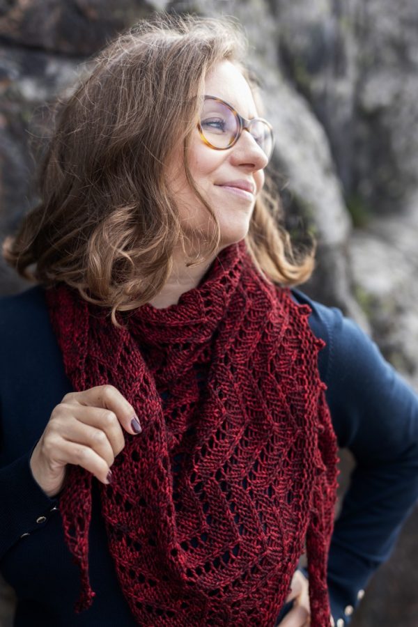 Afterglow – Worsted weight lace shawl knitting pattern